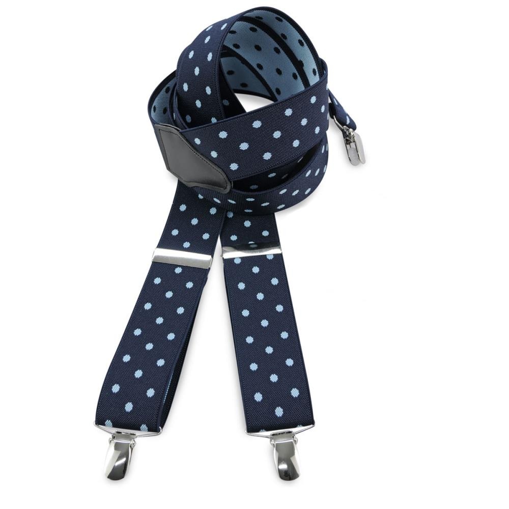 bretels blauw met lichtblauwe polkadots - 1