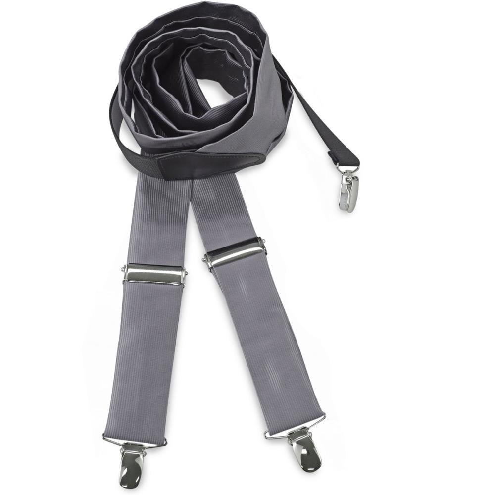 bretels polyester stof grijs repp - 1