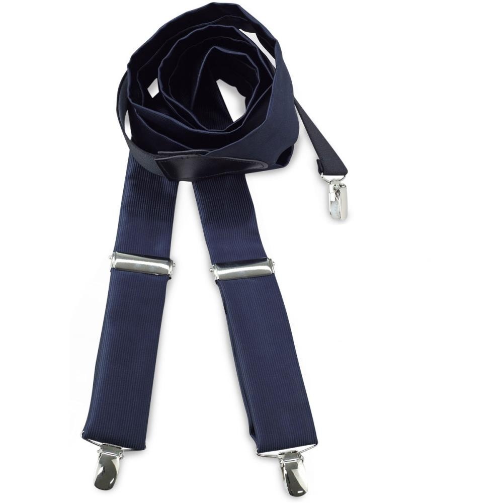 bretels polyester stof marineblauw repp - 1