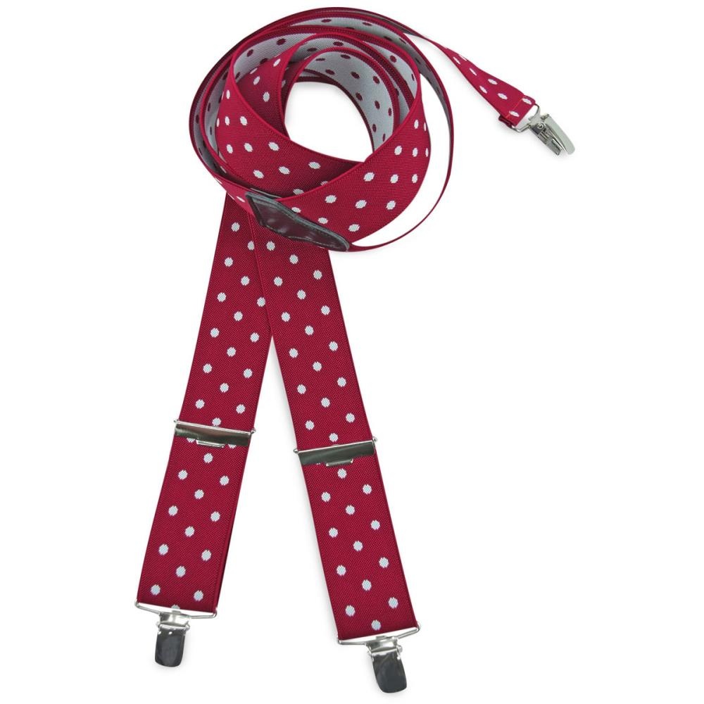 bretels rood met witte polkadots - 1