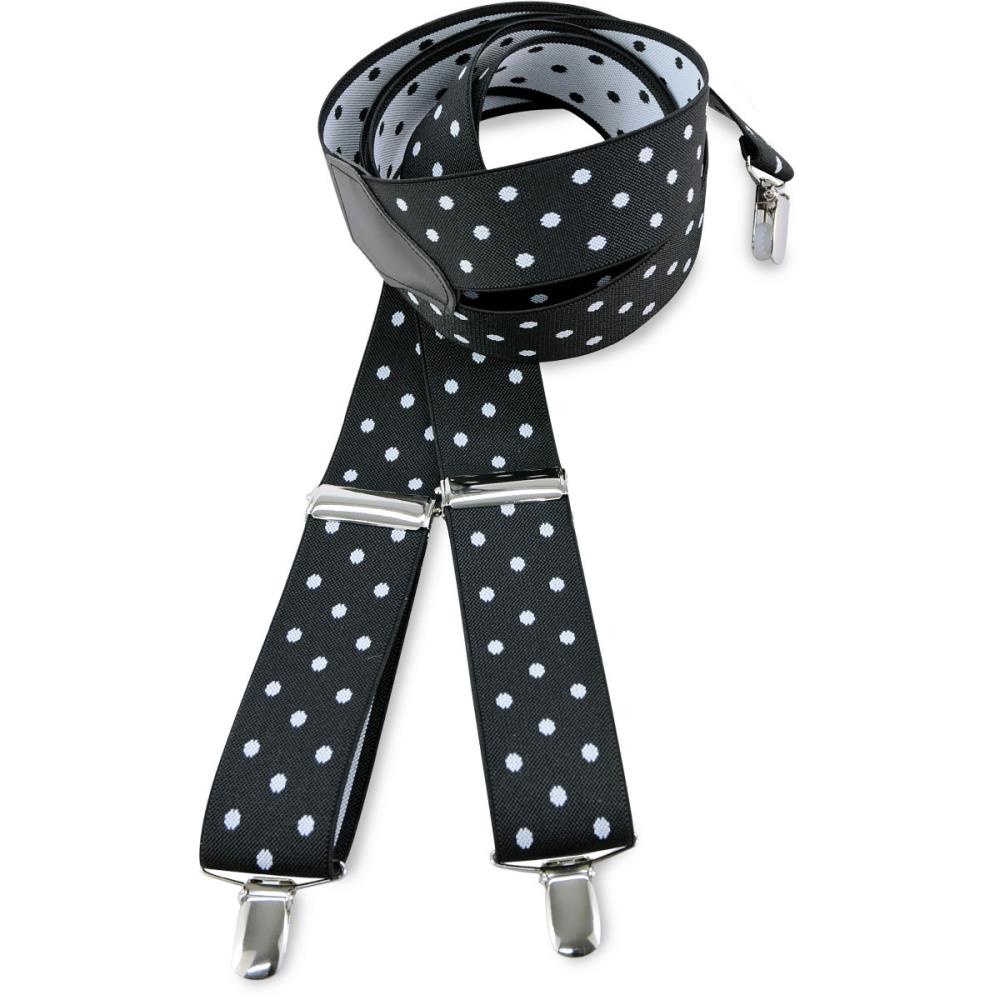 bretels zwart met witte polkadots - 1