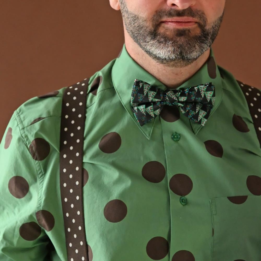 bretels zwart met witte polkadots - 2