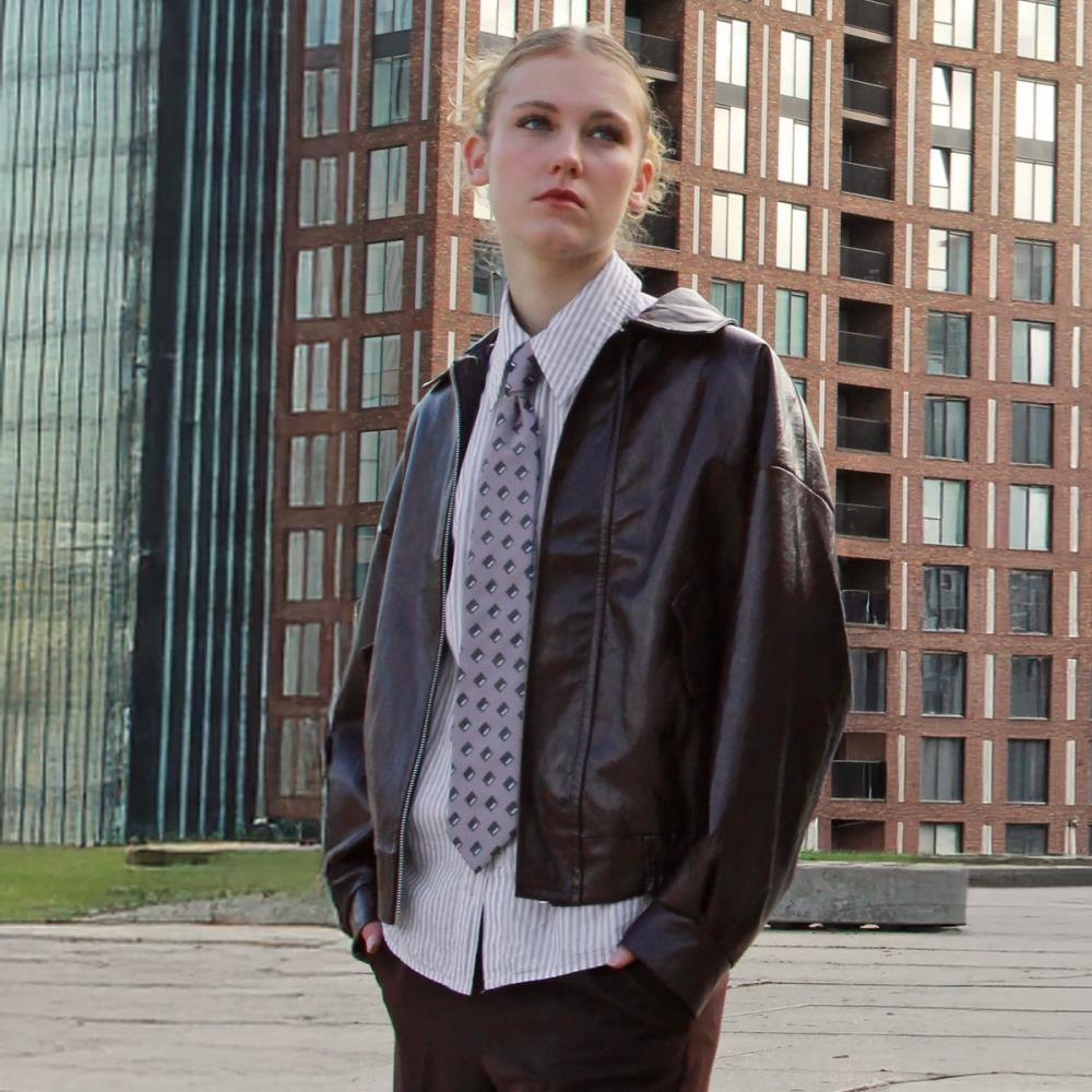 Damesstropdas Tompson Square lila - 1