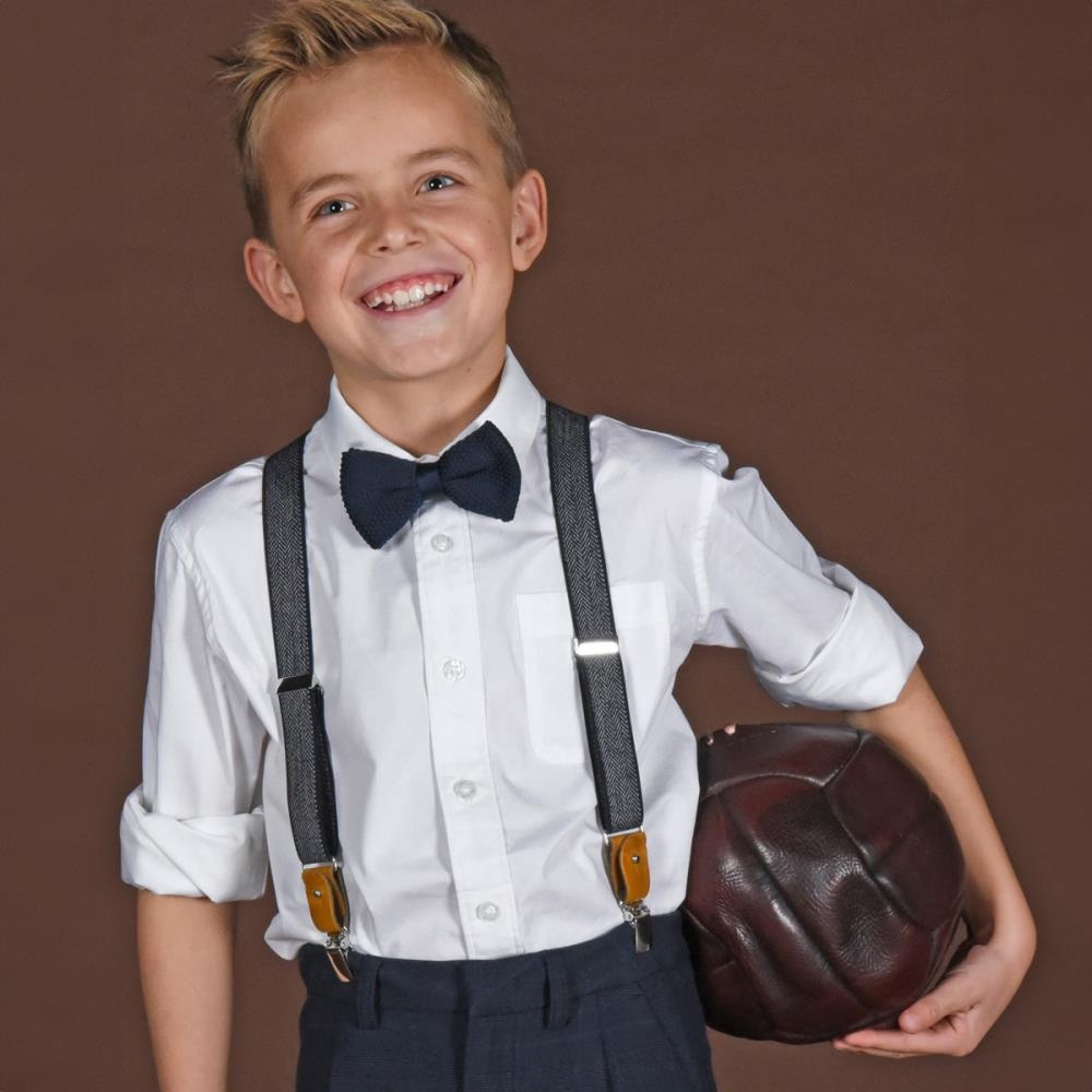 gebreide kinderstrik donkerblauw - 1