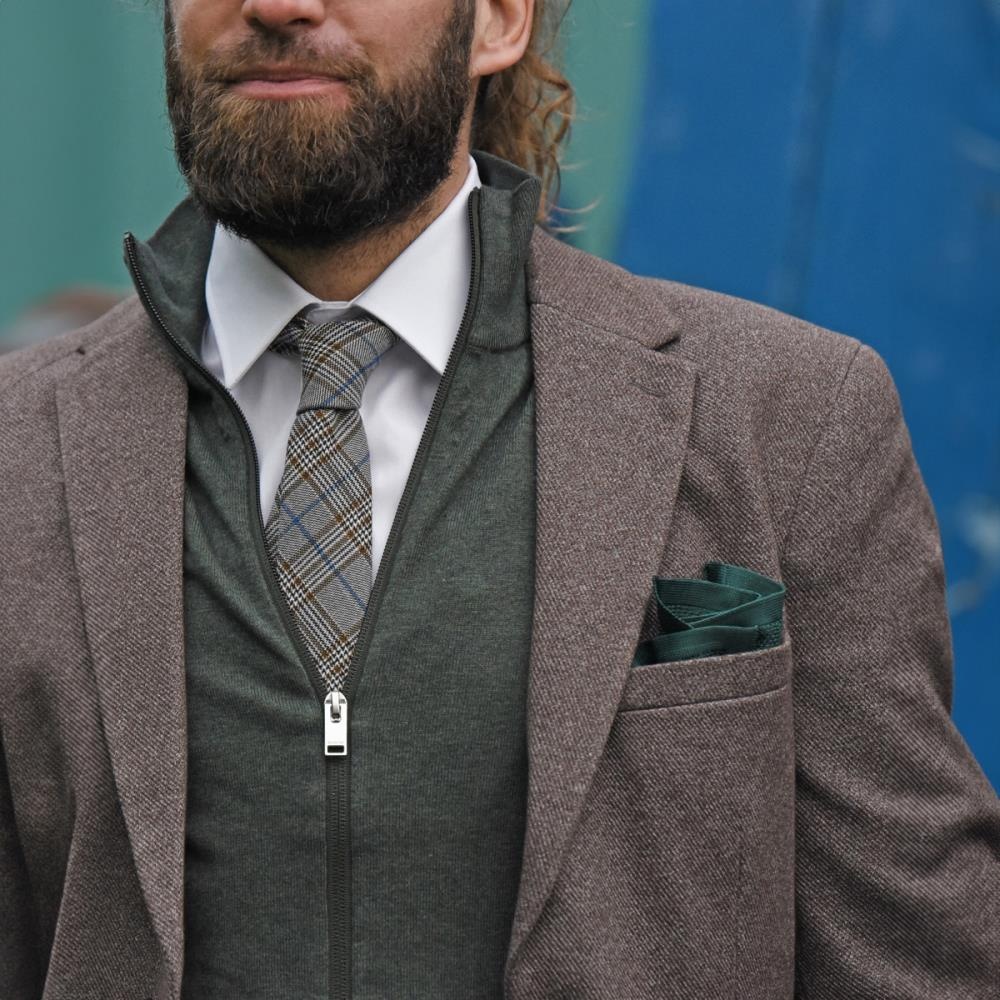 gebreide pochet flessengroen - 1