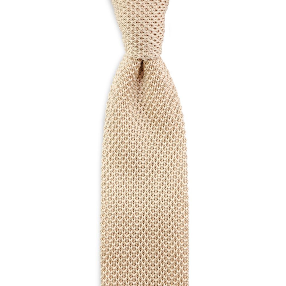 gebreide stropdas champagne - 1
