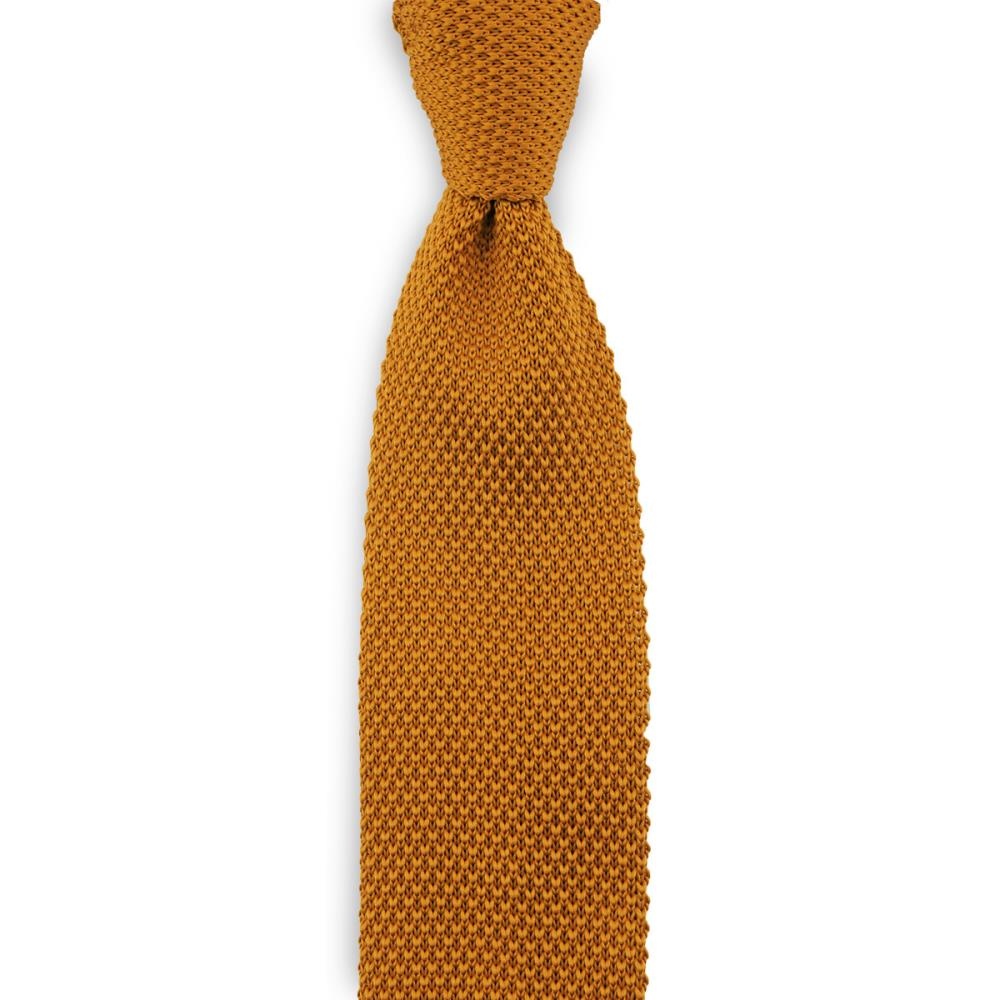 gebreide stropdas cognac - 1