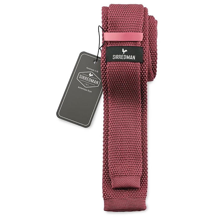 gebreide stropdas mauve
