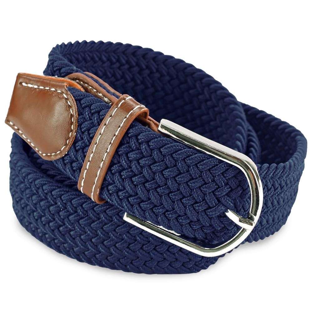 gevlochten riem blauw - 1