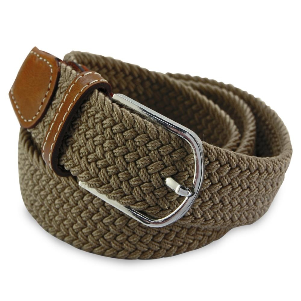 gevlochten riem khaki - 1