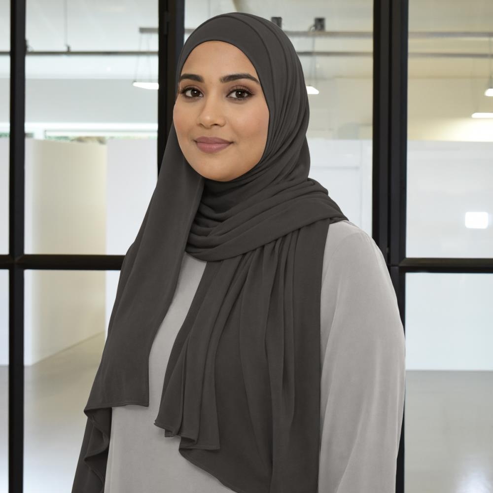 hoofddoek polyester jersey uni antraciet - 2