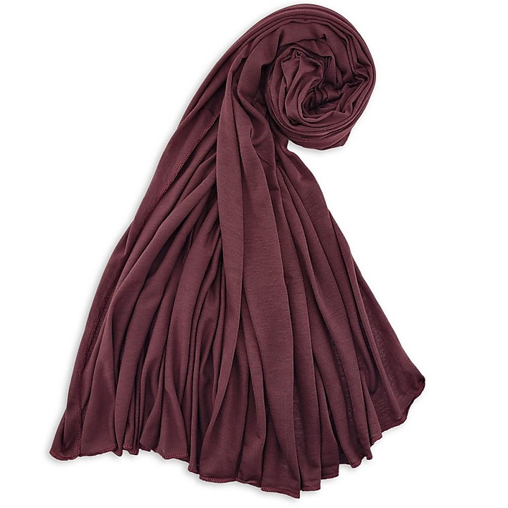 hoofddoek polyester jersey uni aubergine