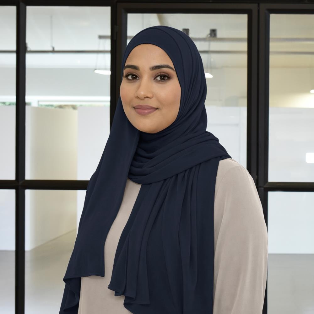 hoofddoek polyester jersey uni donkerblauw - 1