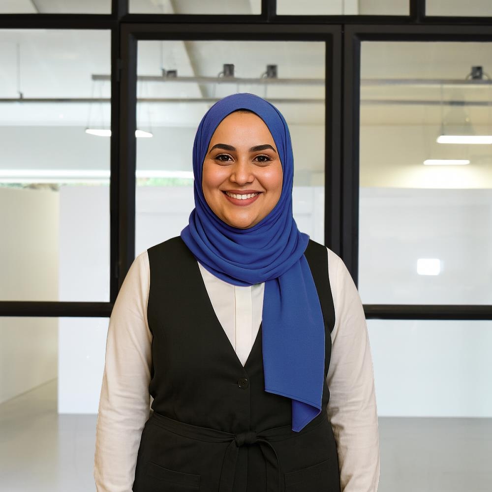 hoofddoek polyester jersey uni kobaltblauw - 2