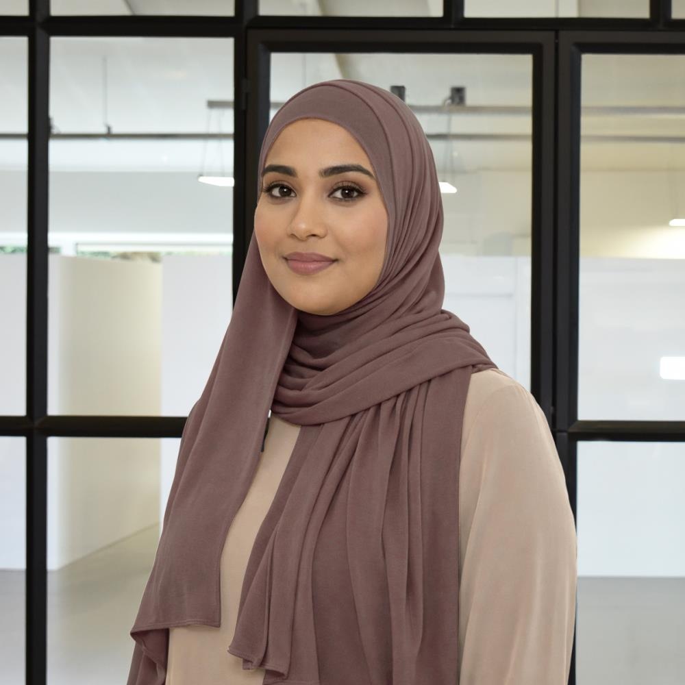 hoofddoek polyester jersey uni mauve - 2