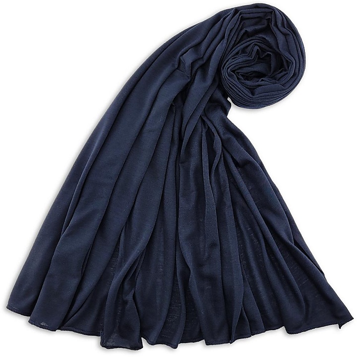 hoofddoek polyester jersey uni nachtblauw