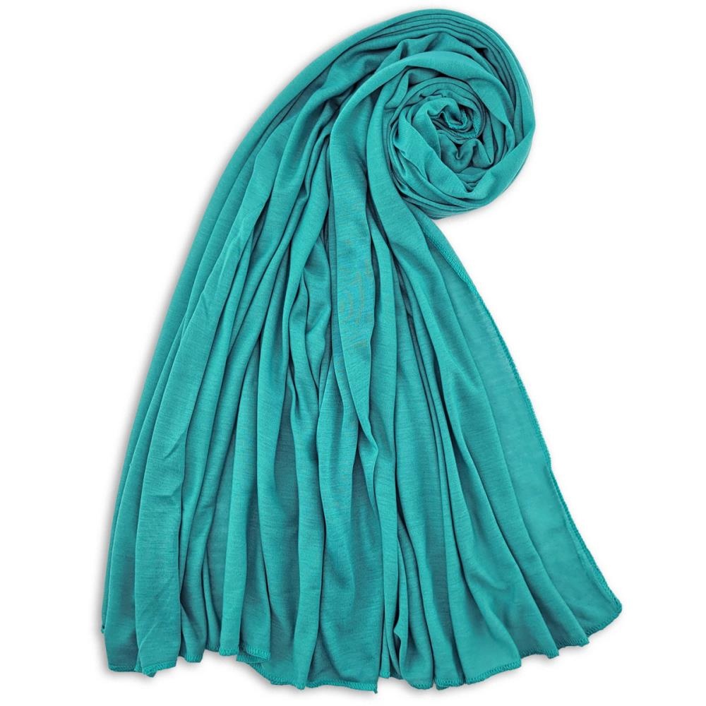 hoofddoek polyester jersey uni turquoise - 1