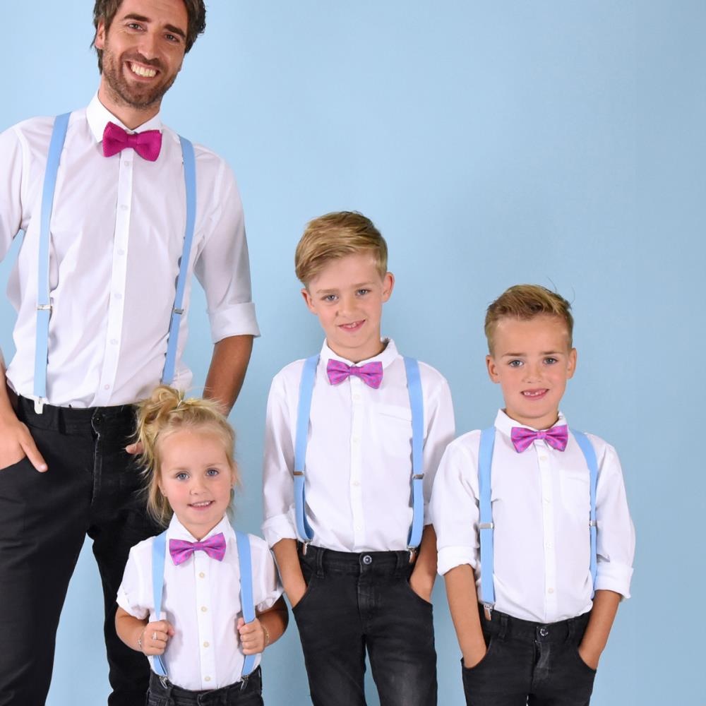 Kinderbretels uni lichtblauw - 1