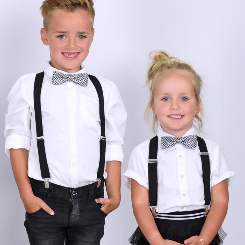 Kinderbretels uni zwart - 1