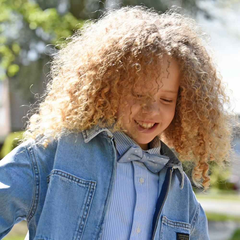 kinderstrik Bridal Blossom blauw - 1