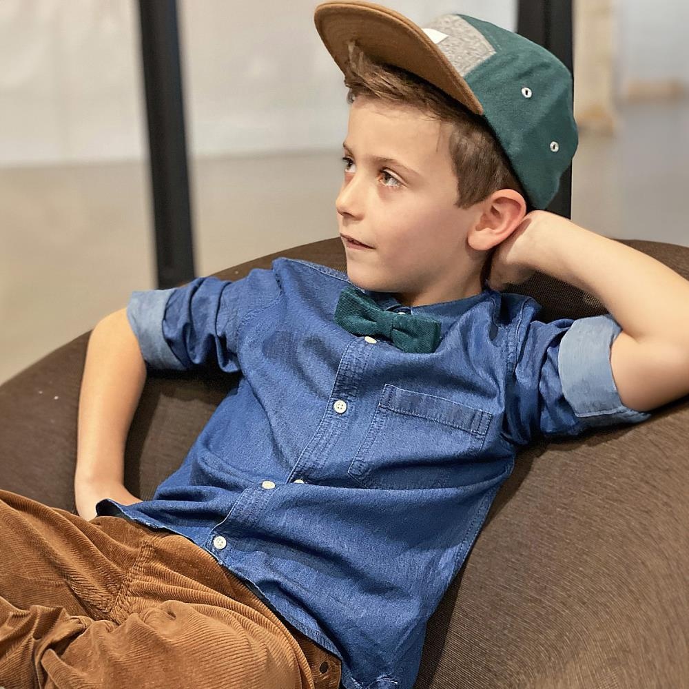 kinderstrik Corduroy smaragdgroen - 1