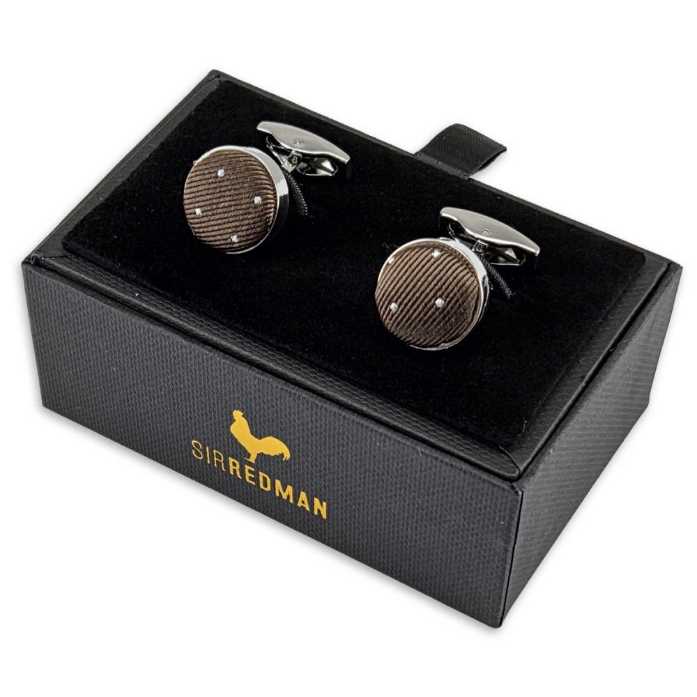 manchetknopen Mayfair Dots Brown - 2