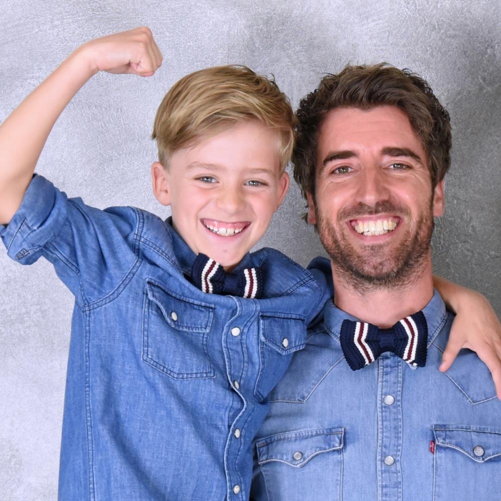 Mini-me strikken set gebreid Amerika - 1