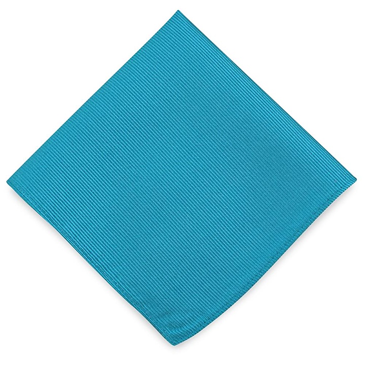 pochet zijde repp turquoise