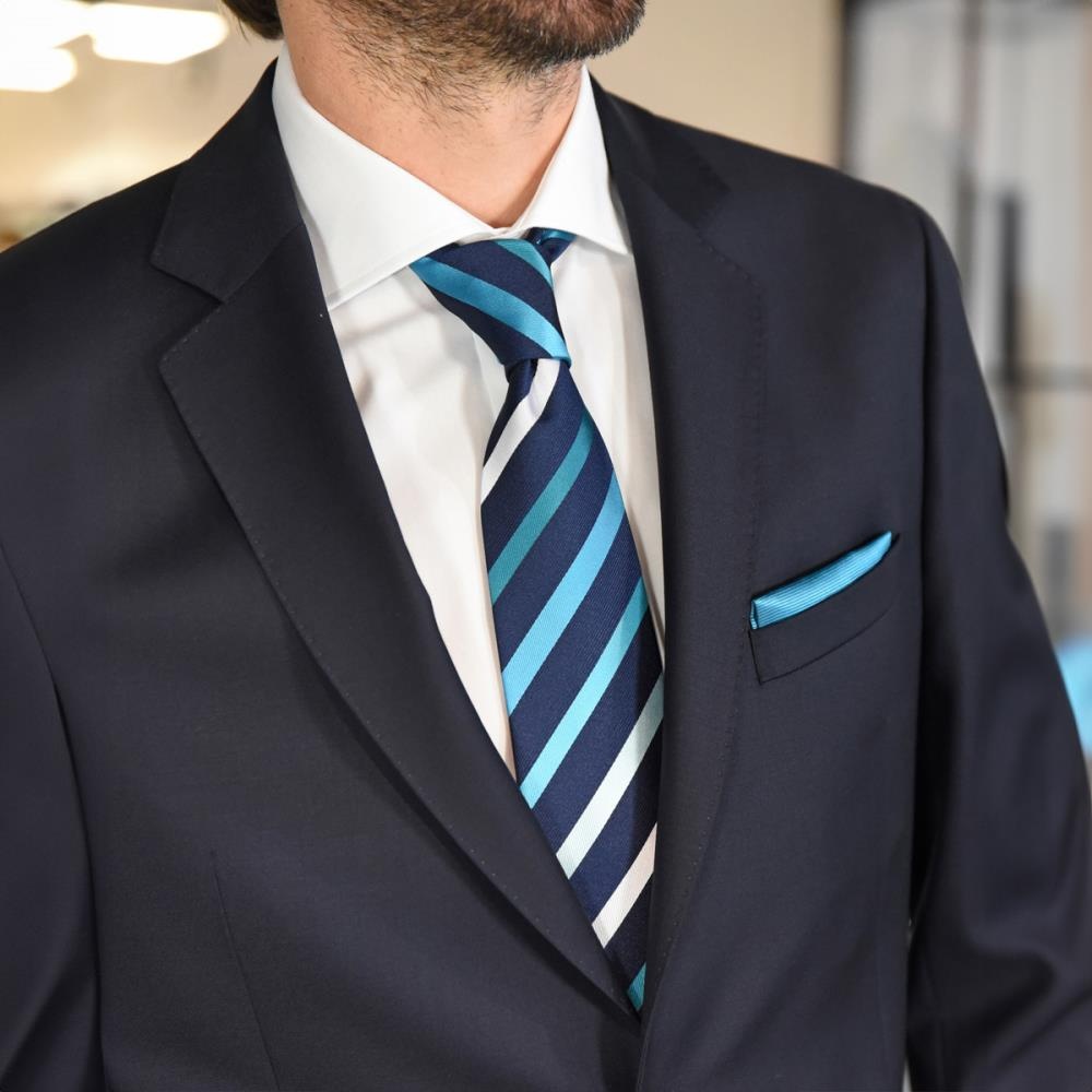 pochet zijde repp turquoise - 3