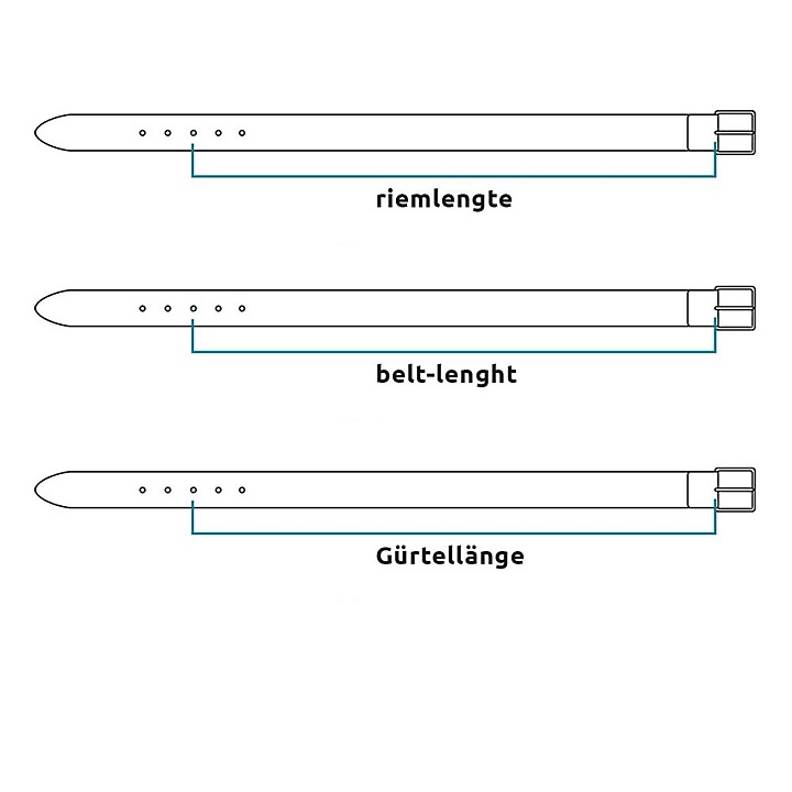 rundlederen riem 3,5 cm zwart