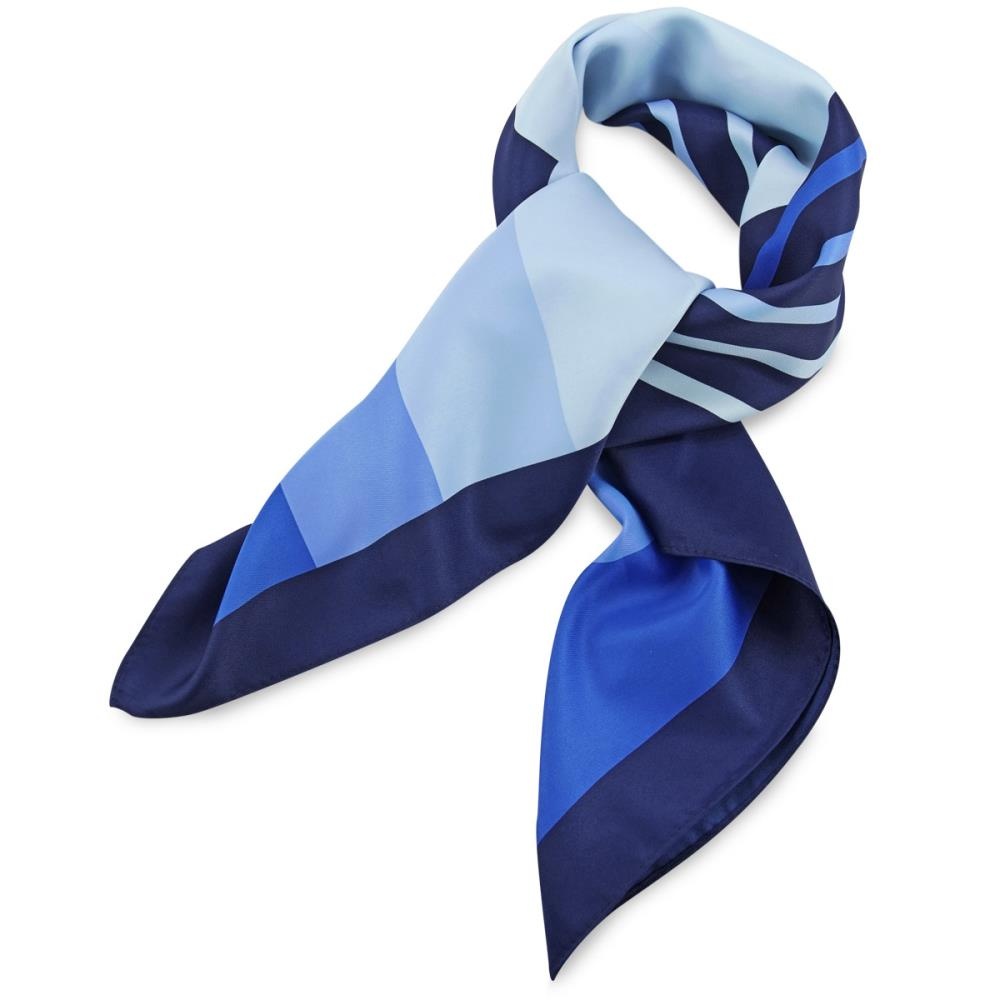 sjaal blauw gestreept vierkant - 1