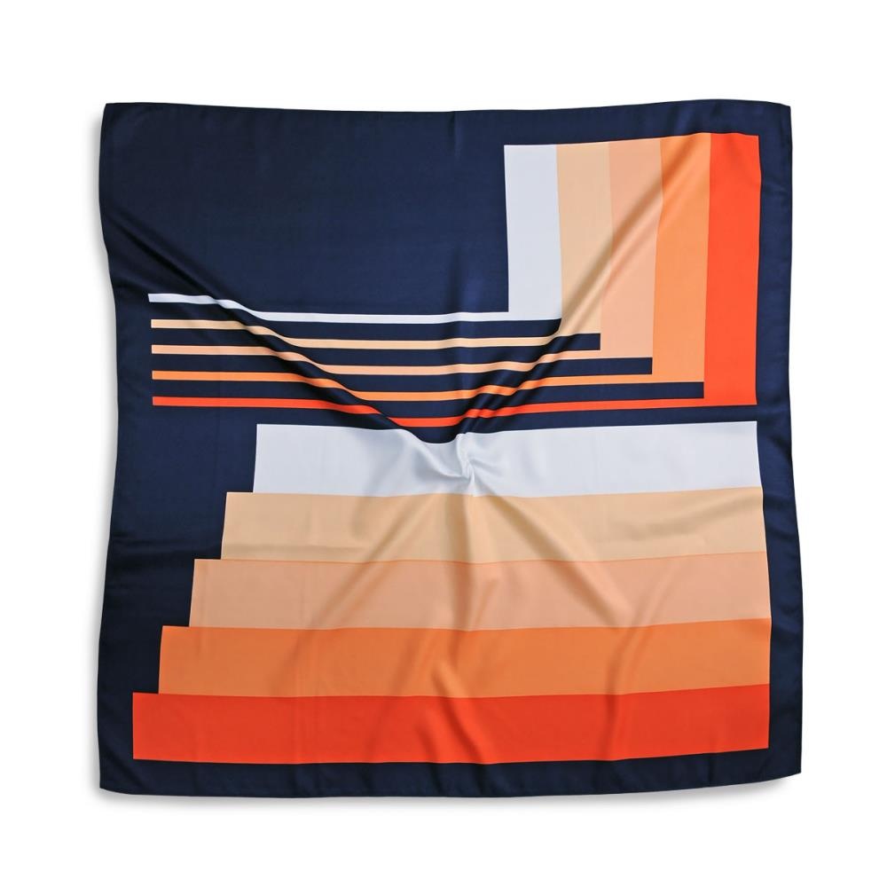 sjaal oranje gestreept vierkant - 2