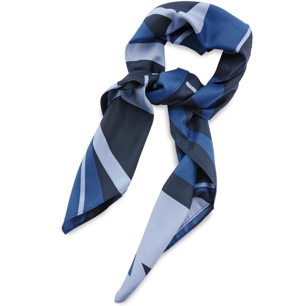sjaal patroon denimblauw lichtblauw vierkant - 1