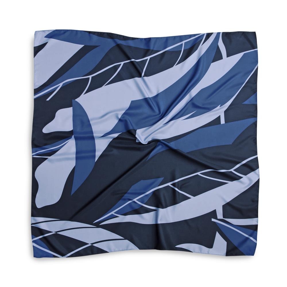 sjaal patroon denimblauw lichtblauw vierkant - 2