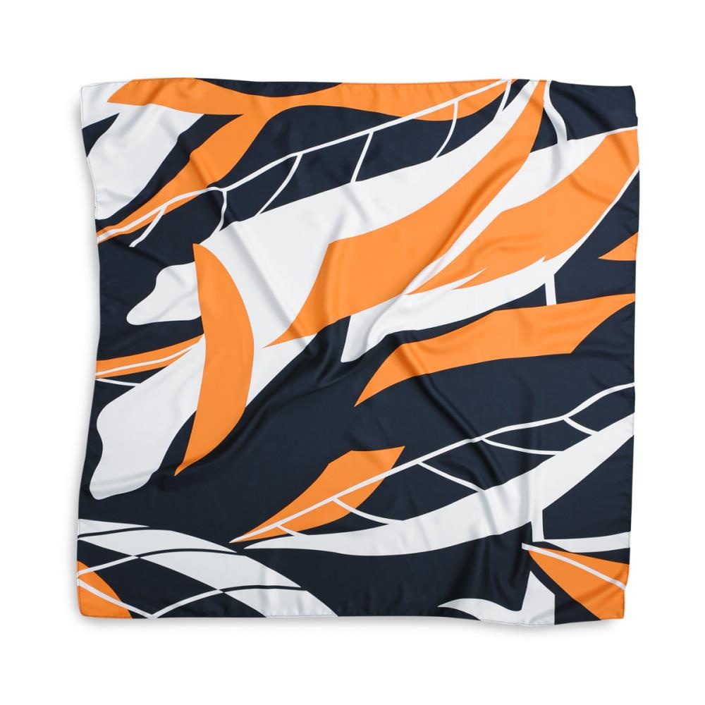 sjaal patroon oranje wit vierkant - 2