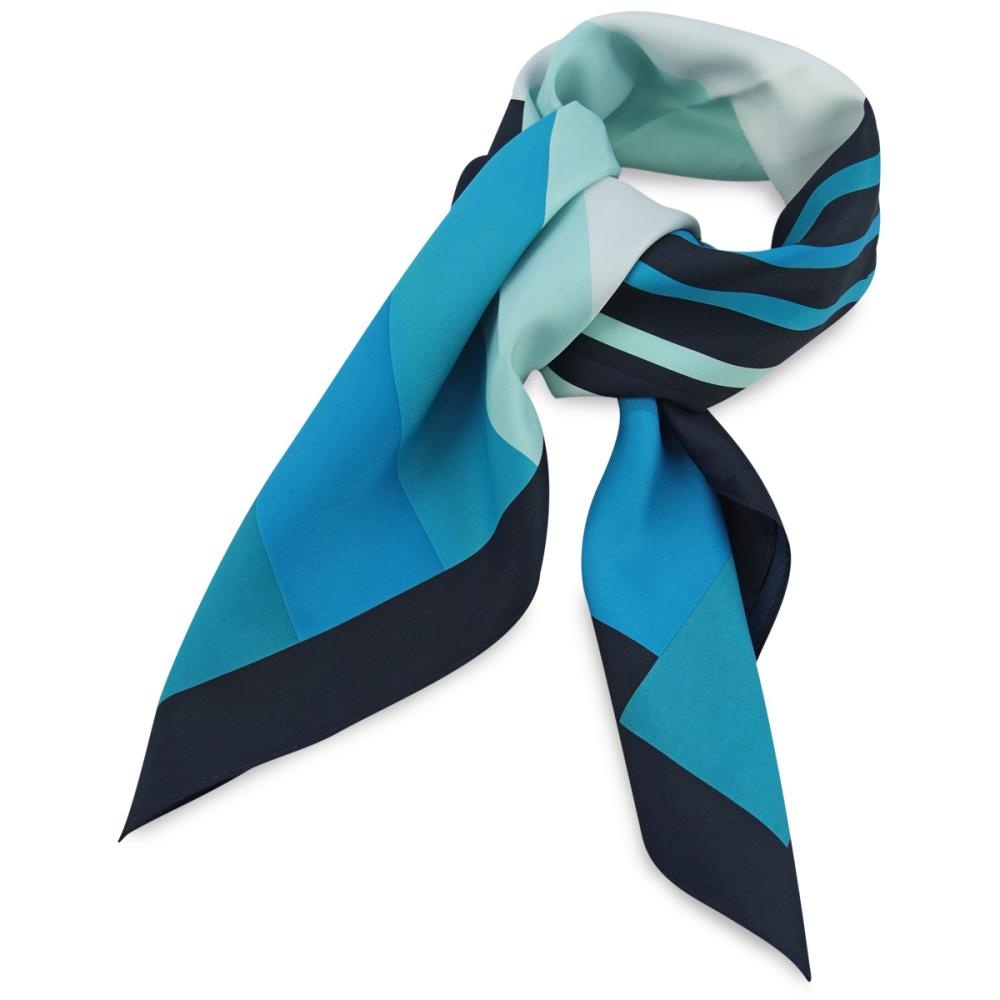 sjaal turquoise gestreept vierkant - 1