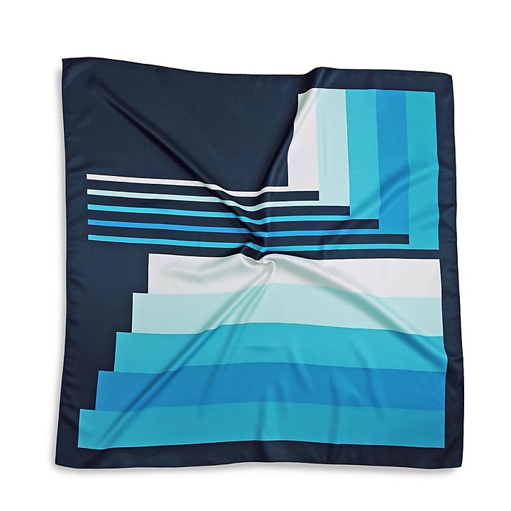 sjaal turquoise gestreept vierkant