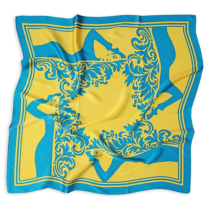 Sjaal Viva Silk yellow blue