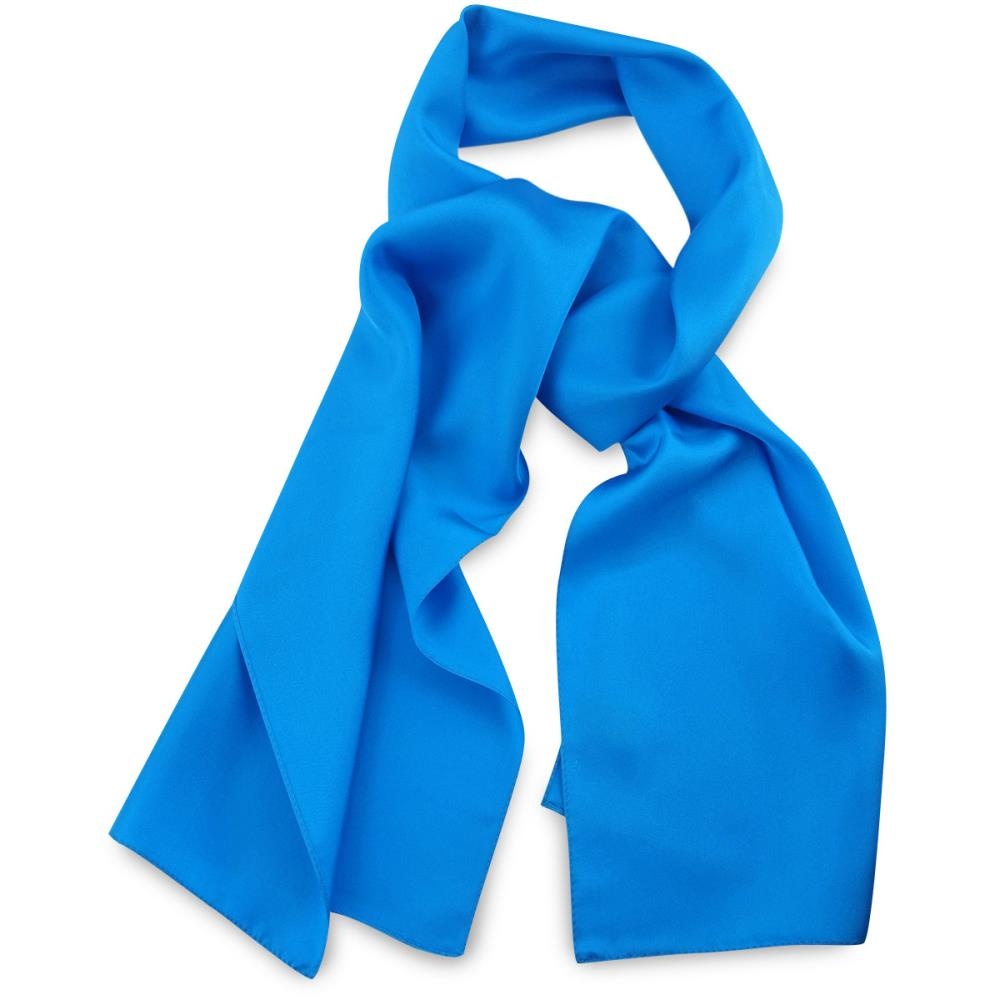 sjaal zijde process blue uni langwerpig - 1