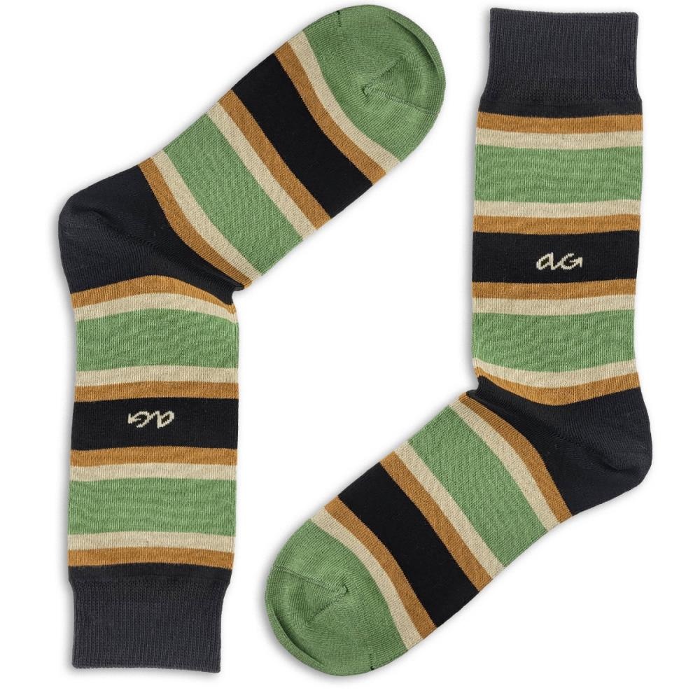 socks Big Stripes light army - 1