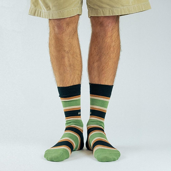 socks Big Stripes light army