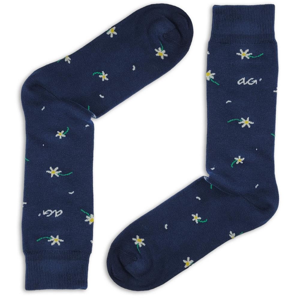 socks Daisies navy - 1