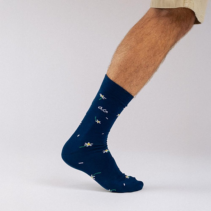 socks Daisies navy