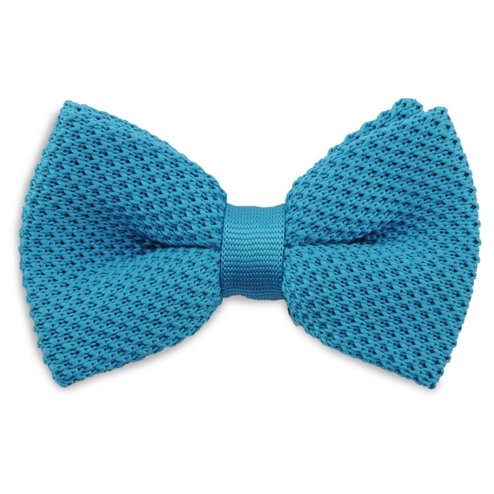 strik gebreid cyaan blauw - 1