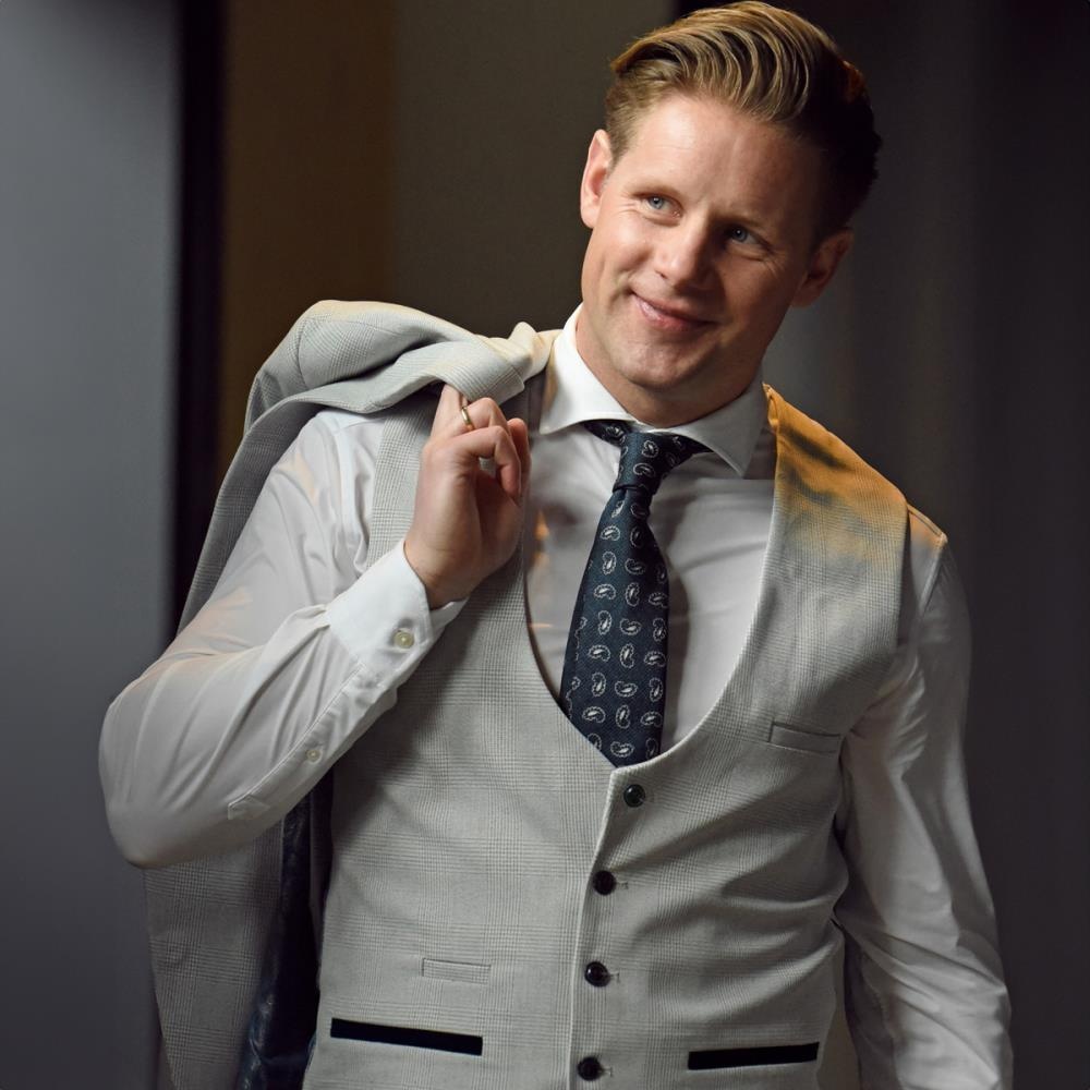 stropdas C'est Paisley marineblauw - 1