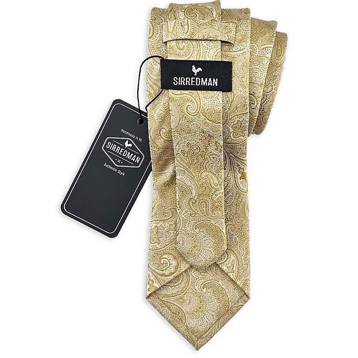 stropdas Eternal Paisley Yellow