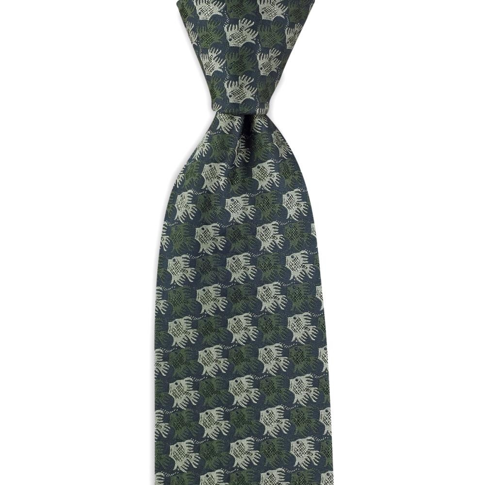 stropdas Fish Birds green - 1