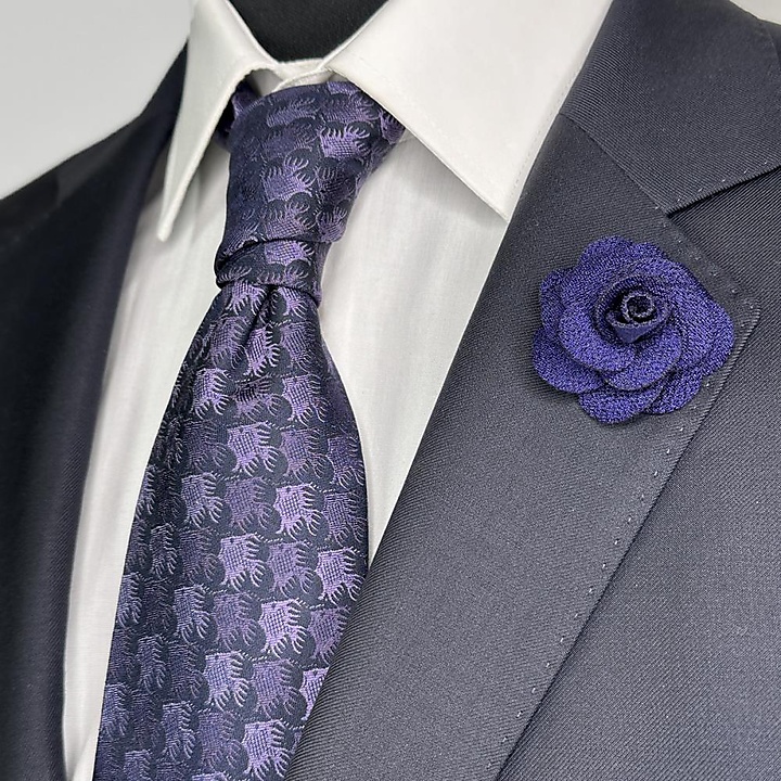 stropdas Fish Birds purple