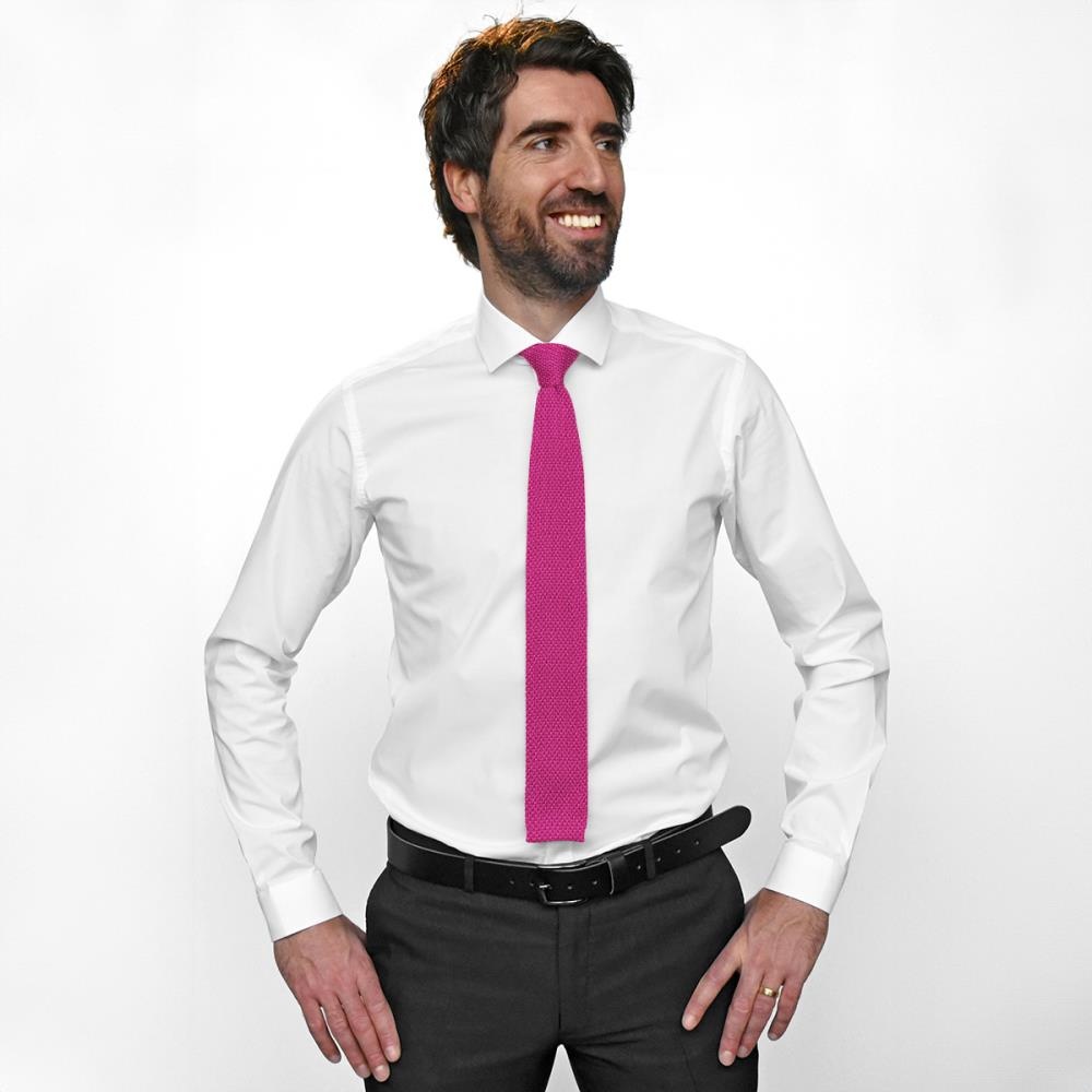 stropdas gebreid Fuchsia - 2
