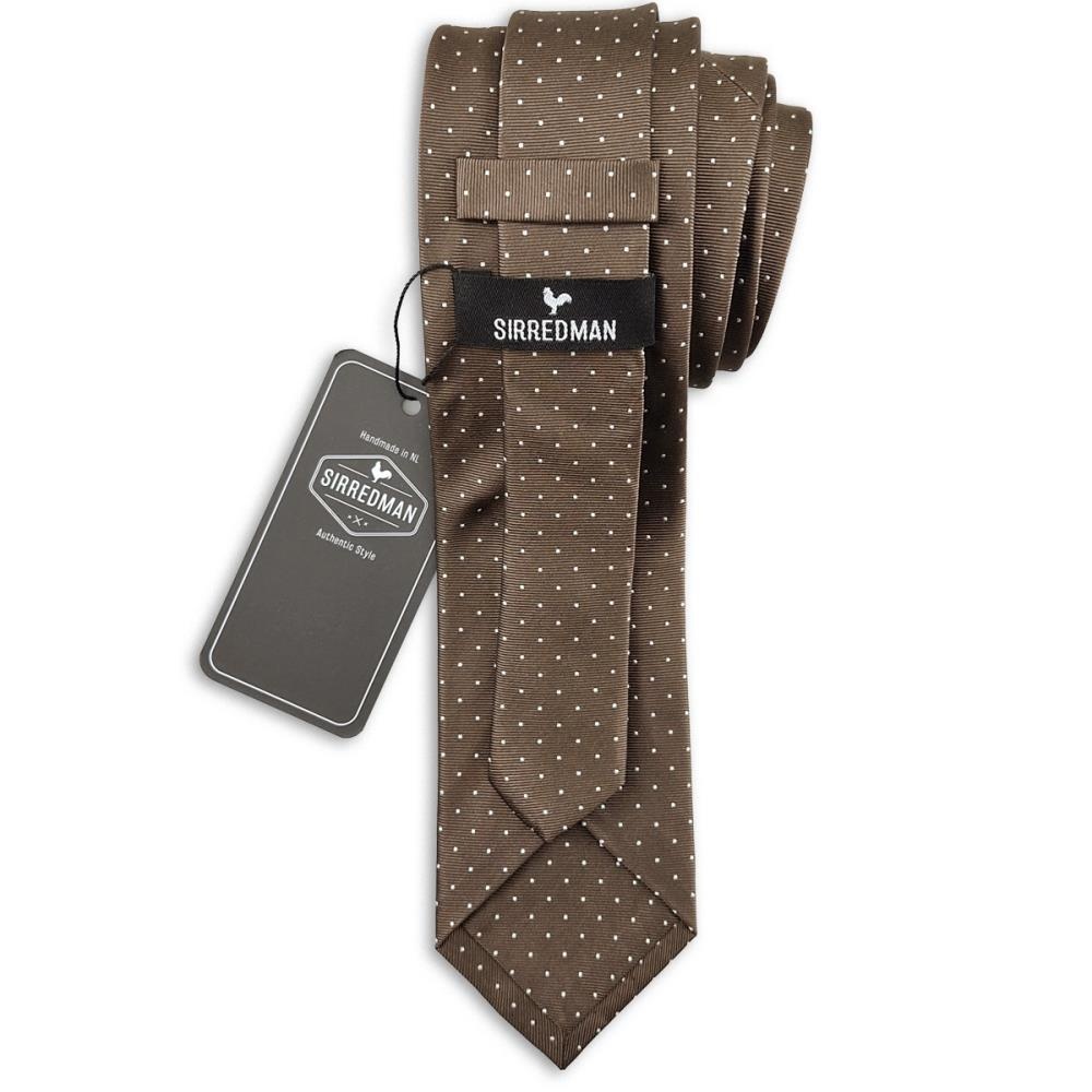 stropdas Mayfair Dots Brown - 2